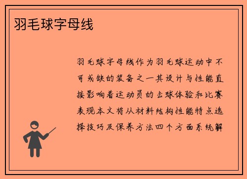 羽毛球字母线
